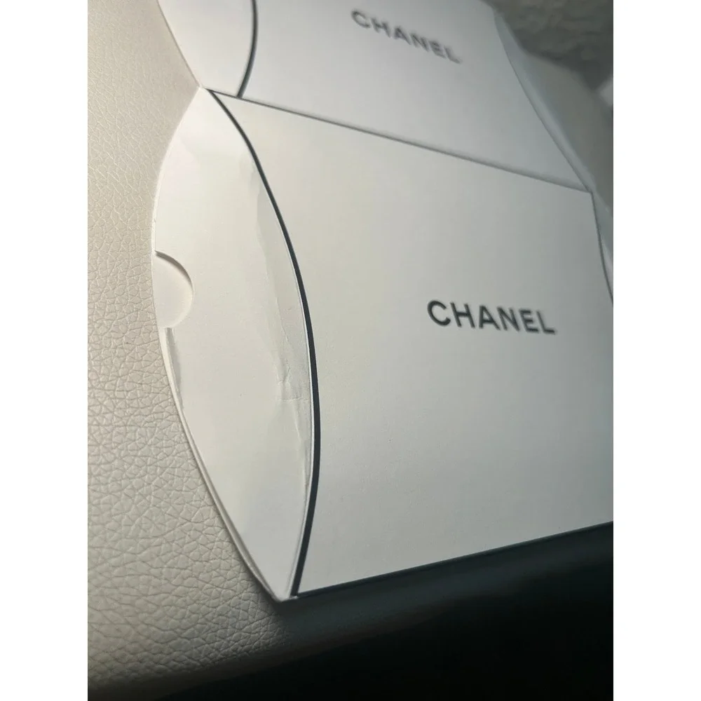 2 Authentic Chanel‎ Empty Pillow Box Gift Packaging Black Trim White